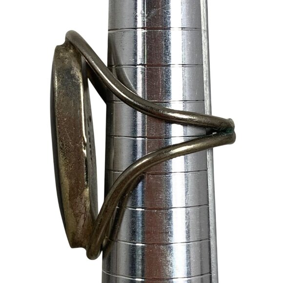 Vintage Mexican Elongated Onyx Sterling Silver Split Band Ring SZ 7, 5.58g - Picture 3 of 6